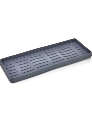 Silikon Sabunluk Organizer, Sabunluk Altlığı, Sıvı Sabun Standı Antrasit 26X10 cm