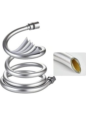 Prime Gri Paslanmaz Kopmaz Patlamaz Kaliteli Pvc Duş Hortumu - Yüksek Kaliteli Lüx Duş Spirali - Tüm Duş Setleri/duş Başlıkları ile Uyumlu (G1/2) - 150CM