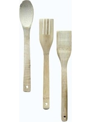 Prime Bambu Tahta Kaşık Seti, 3 Parça