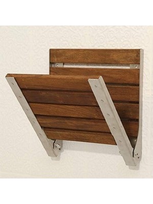 Prime Duvara Monte Katlanır Ahşap Duş Oturağı 38X38 (Krom)
