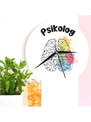 Prime Psikoloğa Hediye Ahşap Duvar Saati