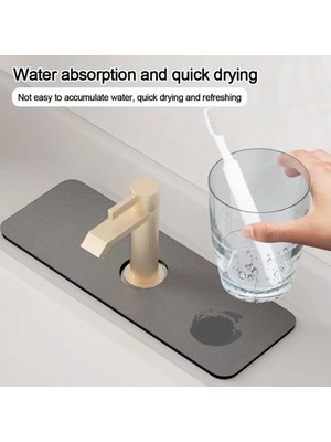 Prime Su Emici Lavabo Kenar Matı – Kaymaz Mutfak Tezgah Matı, Musluk Damlama Tutucu, Lavabo Sıçrama Koruyucu, Banyo ve Sünger Tutucu Mat, Su Geçirmez ve Dayanıklı Banyo Matı, Kaymaz Tezgah Mat