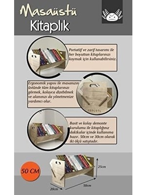 Prime Axolotl Masaüstü Kitaplık Mini Raf Masaüstü Kitap Düzenleyici (50CM)