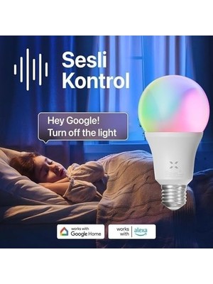 Prime Smart Akıllı Wi-Fi LED Akıllı Rgb Ampul Mobil Uygulama Denetimli ve Alexa Uyumlu Çok Renkli Lamba (1 Adet) X7021