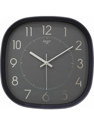 Prime Galaxy Premium Serisi Abs Kasa Duvar Saati Oval 30 cm Gri Renkli Klasik Kadran