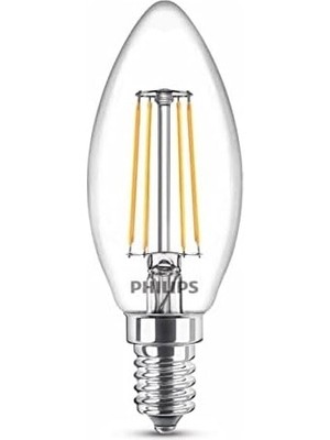 Prime LED 40W B35 LED Mum Filament Ampul, 2700K Beyaz Işık, E14 Ince Duy, Dim Edilmez, 2'li Ekopaket