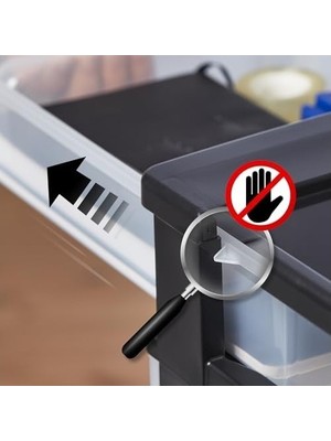 Prime Ohyama, Plastik Çekmeceli Saklama Ünitesi, Plastik Saklama Çekmeceleri, A4 Formatı ve 4 Tekerlek, Y100,5 Cm/5 Çekmece, Bpa Içermez, Siyah, G40 x D29 x Y100,5 Cm, DC-305