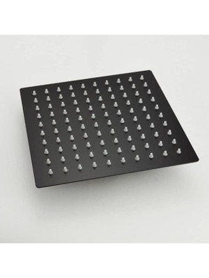 Prime Duş Başlığı Kare Slim 304 Metal 25X25 cm (Mat Siyah)