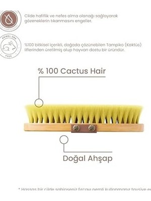 Prime %100 Kaktüs Kılı Pürüsüzleştirici Vücut Fırçası
