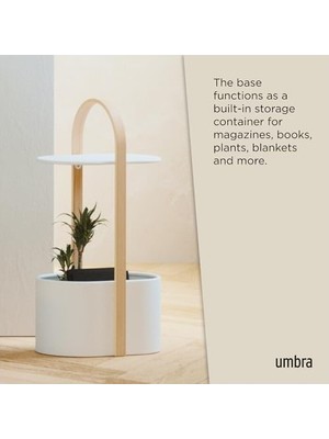 Prime Depolama ve Kablo Yönetimli Yan Sehpa, Beyaz 9.5" x 13.7" x 27"