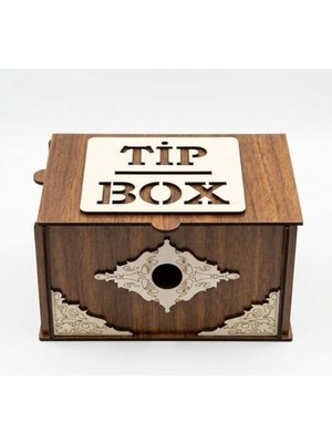 Prime Ahşap Bahşiş Kutusu (Tip Box), Dekoratif Para Kutusu, Kilitli Tasarım, Kafe ve Restoran Için