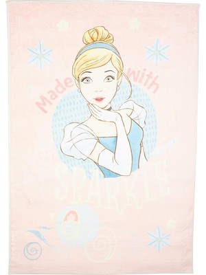 Prime Taç Cindirella Sparkle Lisanslı Karakter BASKILI%100 Polyester Halı, Çok Renkli, 80X120 cm