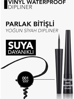 Prime Suya Dayanıklı Parlak Dipliner Siyah Waterproof Dipliner 001
