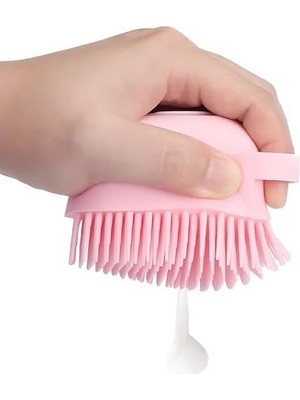 Prime Silikon Masajlı Duş Fırçası – Şampuan Hazneli Vücut ve El Temizleme Scrubber | Yumuşak Silikon Banyo Masaj Kesesi