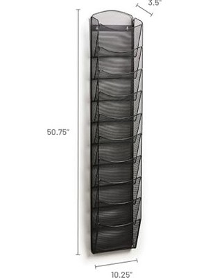 Prime File Dergi Rafı, 10 Cepli, 10-1/4 Quot;x3-1/2 QUOT;X50-3/4 Quot;, By