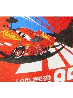 Taç Full Speed Lisanslı Karakter Baskılı Dış KUMAŞ:%100 Pamuk, Iç Dolgu: Elyaf Set, Kırmızı, Tek Kişilik