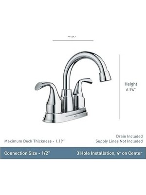 Idora Spot Dirençli Fırçalanmış Nikel Iki Saplı Banyo Lavabo Bataryası Tahliye Montajlı, 84115SRN