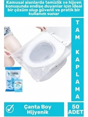 Prime Tek Kullanımlık Klozet Kaplama Örtüsü – Hijyenik Taşınabilir Tuvalet Kapağı Koruyucu, Seyahat ve Kamusal Alanlar Için, Ince ve Dayanıklı – 50 Adet
