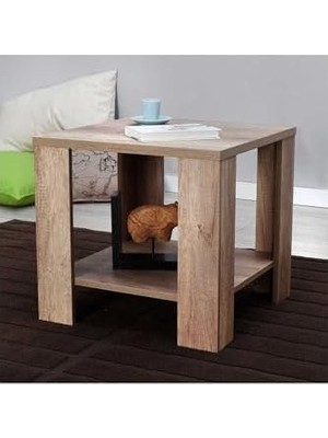 Prime Mobilya New Köşe Sehpa - Açık Ceviz (Tori) 50X48X50 cm (Gxyxd)