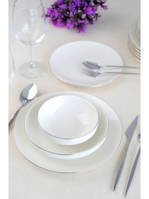 Prime Tabakevi Tabak Evi Porselen Platin Yemek Takımı 24 Parça 6 Kişilik
