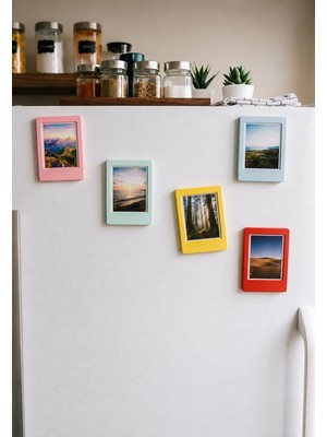 Konseptia EAI Instax Mini 5’li Pastel Renkli Fotoğraf Çerçevesi Magnet Seti