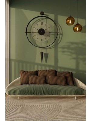 Prime Metaquartz Aksesuar Büyük Boy (50X90CM) - Siyah Şeffaf Camlı Laclock Konikli - Kırılmaz Tamperli Cam) Duvar Saati Siyah 75 x 50