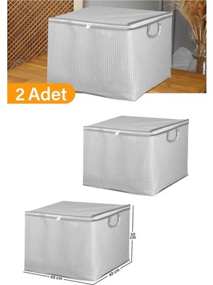 Prime 2 Adet - Mini Boy Gri Benekli Kıyafet/nevresim Hurcu - 45X40X30 cm