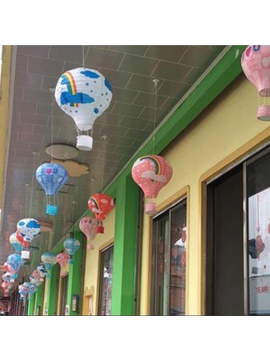 Store Dekoratif Renkli Kağıt Dilek Feneri Balonu Renkli Uçan Balon