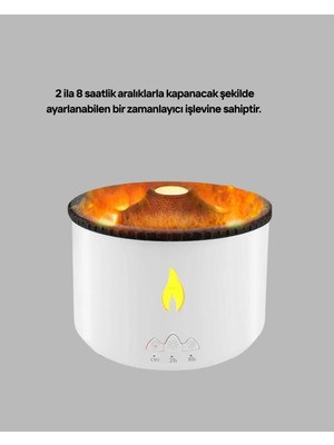 Store Alev Efektli Aromaterapi Difüzörü – 360 ml Su Hazneli, Sessiz ve Zaman Ayarlı Yeni Nesil