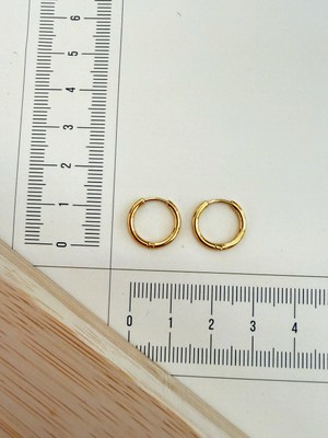Aida Jewelss 316 L Cerrahi Çelik 1,6MM*10MM Çelik Halka Küpe Gold