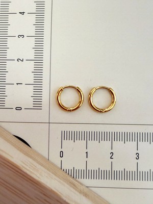 Aida Jewelss 316 L Cerrahi Çelik 1,6mm*8mm Çelik Halka Küpe Gold