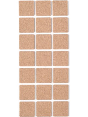 Prime Kahverengi 21 Adet Yapışkanlı, Masa, Koltuk Altı Parke Koruma Keçesi, Kare, 3 x 3 cm