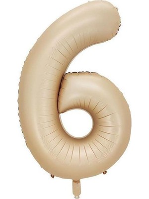 Prime - 6 Rakamı Karamel Folyo Balon 34 Inch 86 cm