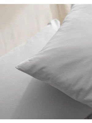 Prime MANON%100 Pamuk Düz 2'li Yastık Kılıfı Seti - Gri Gri