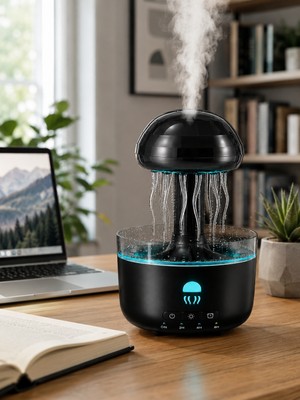 Store Ultrasonik Denizanası Hava Nemlendirici Sessiz Çalışan Rgb Ortam Işıklı Aromaterapi Difüzörü