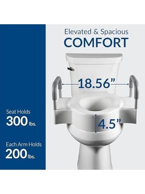 Prime Rise 11,5 cm (4,5 Inç) Çift Kilitli ve Güvenlik Kollu Klozet Kapağı, Beyaz