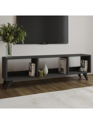 Prime Tina Tv Sehpası – 120 cm Açık Meşe Renkli, Retro Tarz Ahşap Ayaklı Minimal Tv Sehpası,