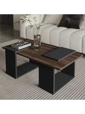 Prime Matris Modern Orta Sehpa – Geometrik Tasarım ve Şık Detaylar, Ceviz/
