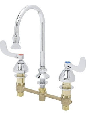 Prime T&s B-2865-04 Güverte Monte 20,32 cm Merkezler Sert Deboynu Tıbbi Musluk Gül Spreyli 10,24 cm Bilek Sapları