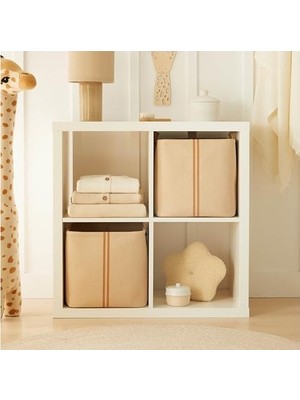 Prime 2'li Çocuk Odası Jüt Kumaş Sepet Set 30 x 30 x 30 cm