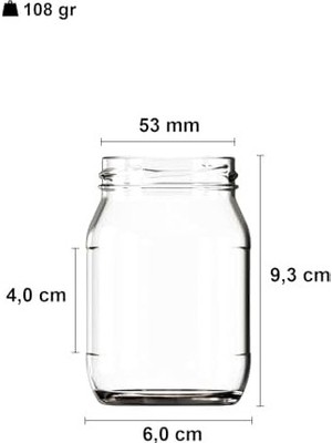 Nacario 190 ml Şeffaf Kavanoz 190 cc Konserve Metal Kapaklı Cam Kavanoz 6 Adet