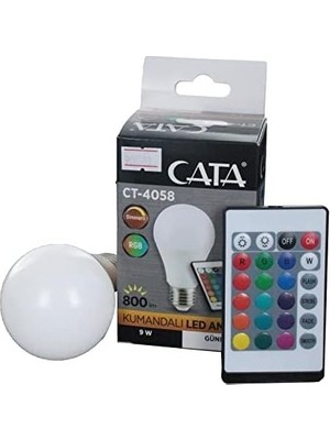 Prime 9W Uzaktan Kumandalı Rgb LED Ampul E27 2700K CT-4058