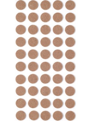 Prime Kahverengi 50 Adet Yapışkanlı, Masa, Koltuk Altı Parke Koruma Keçesi, Yuvarlak, 1,8 cm