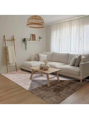 Prime Dizayn Barty Desenli Kadife Pamuk Tabanlı Yıkanabilen Kaydırmaz Antibakteriyel Salon Halısı (100X150)