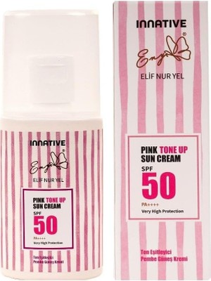 Eny Nur Yel Pink Tone Up SPF50 Cilt Aydınlatıcı Ton Eşitleyici Pembe Güneş Kremi