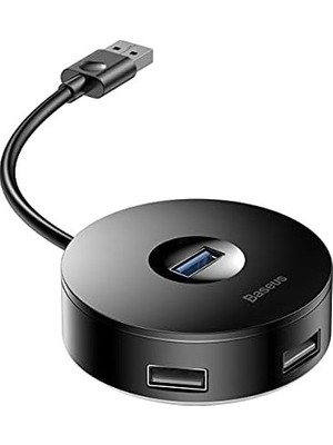 Prime Round Box 3 In 1, Çok Fonksiyonlu Bilgisayar/telefon Hub Adaptörü, Siyah, Kablo Uzunluğu: 12 Cm, Bağlantı Sayısı: 3, Bağlantı: USB Type A 3.0'dan - USB Type A 3.0 & USB Type A 2.0,seyahat Boy