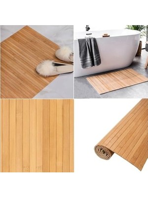 Prime Doğal Bambu Banyo Paspası, Duş ve Küvet Için Kaymaz Mat, Çok Amaçlı Kullanım