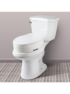 Prime Carex Uzatılmış Menteşeli Klozet Kapağı Yükselticisi, Tuvalete 8 cm Yükseklik Ekler, 136 kg Ağırlık Kapasitesi, Yükseltilmiş Klozet Kapağı