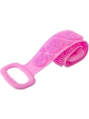 Prime Çift Taraflı Silikon Banyo Sırt Kesesi Duş Lifi Tükenmez Lif Pembe 60 cm