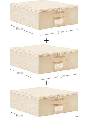 Prime 3'lü Küçük Boy Bej Destekli Hurç Set 31 x 38 x 12 cm